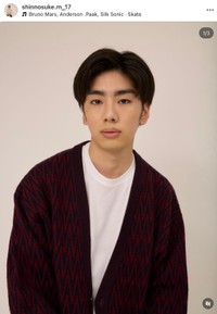 立花理佐さんの息子、俳優の松永慎之介さん（松永さんの公式インスタグラムから）