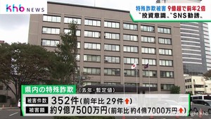 宮城県の特殊詐欺被害額　１年間で９億７５００万円　前年の２倍近く増加