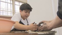 「春の備前焼まつり」でのろくろ体験