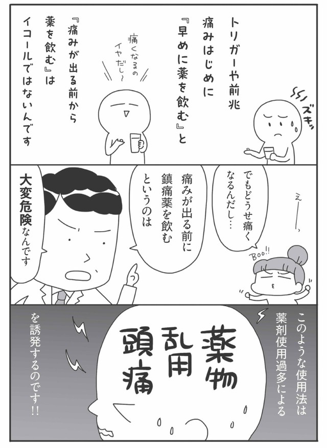 【漫画】『梅雨真っ盛り〜〜〜低気圧による頭痛で辛い皆様に届け〜！とりあえず片頭痛ならアイス食べましょ〜！』10　© JunSato／NaomiAbe