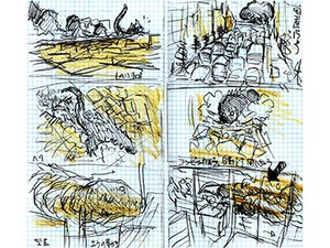 「樋口真嗣特撮野帳　映像プラン・スケッチ」　見えないものを描く、手探りするイメージに臨場感