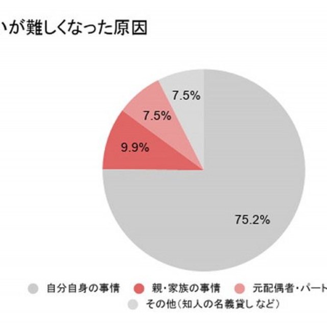 支払いが難しくなった原因（提供画像）