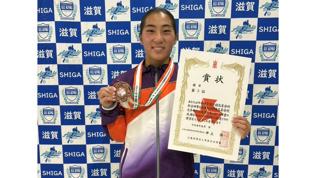 板飛び込みで３位 唐渡友唯選手（高松工芸）　提供：植村佳員監督