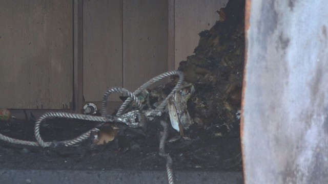 全焼した住宅　岡山県浅口市鴨方町六条院西