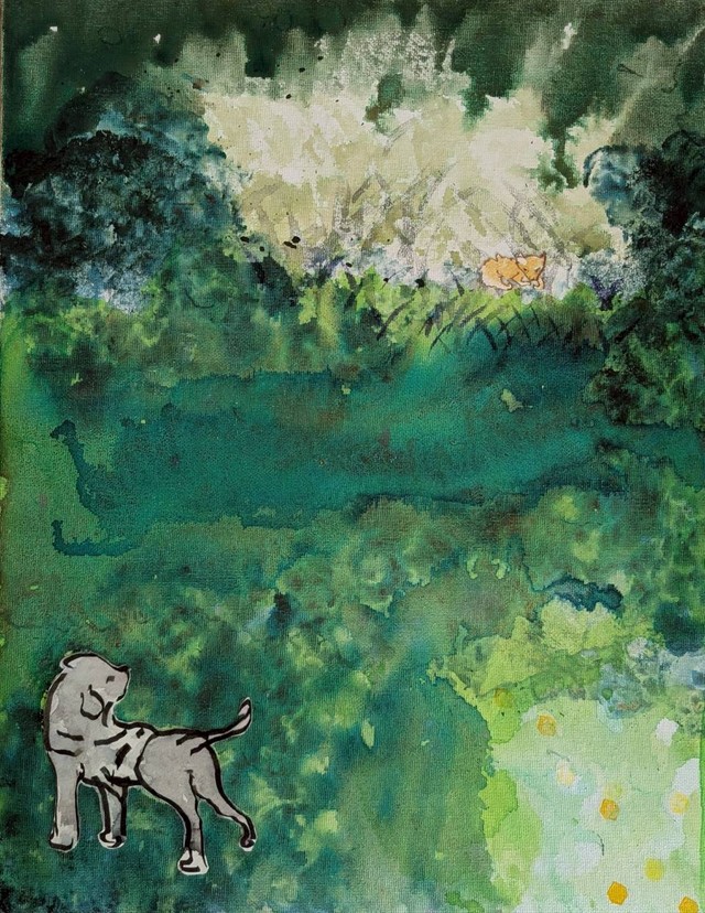 動物たちへの思いを描いた絵物語『繫げて』の一枚