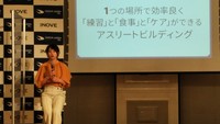 「アスリートビルディング」を提案し、熱弁する高木さん