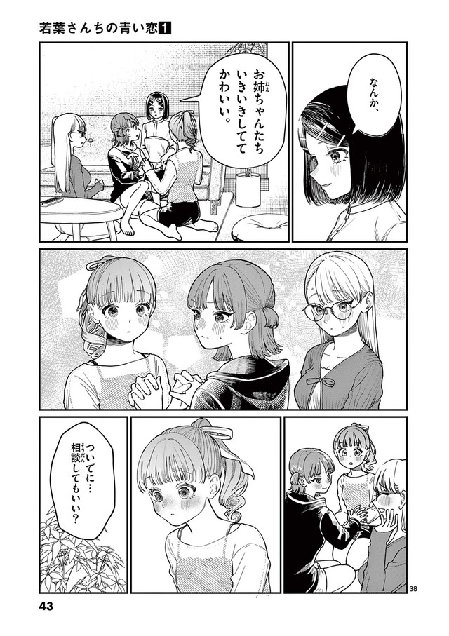 【漫画】『若葉さんちの青い恋』35　（小形朱嶺さんの提供）