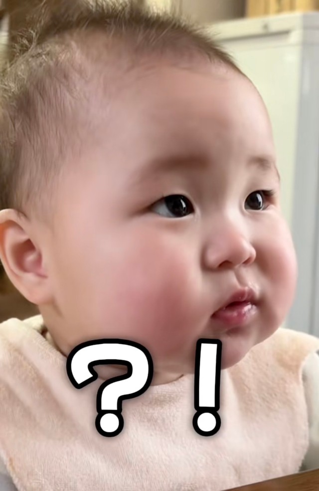 ん！？何かに気づいたような表情のむっちゃん（提供：@user8056618134535さん）
