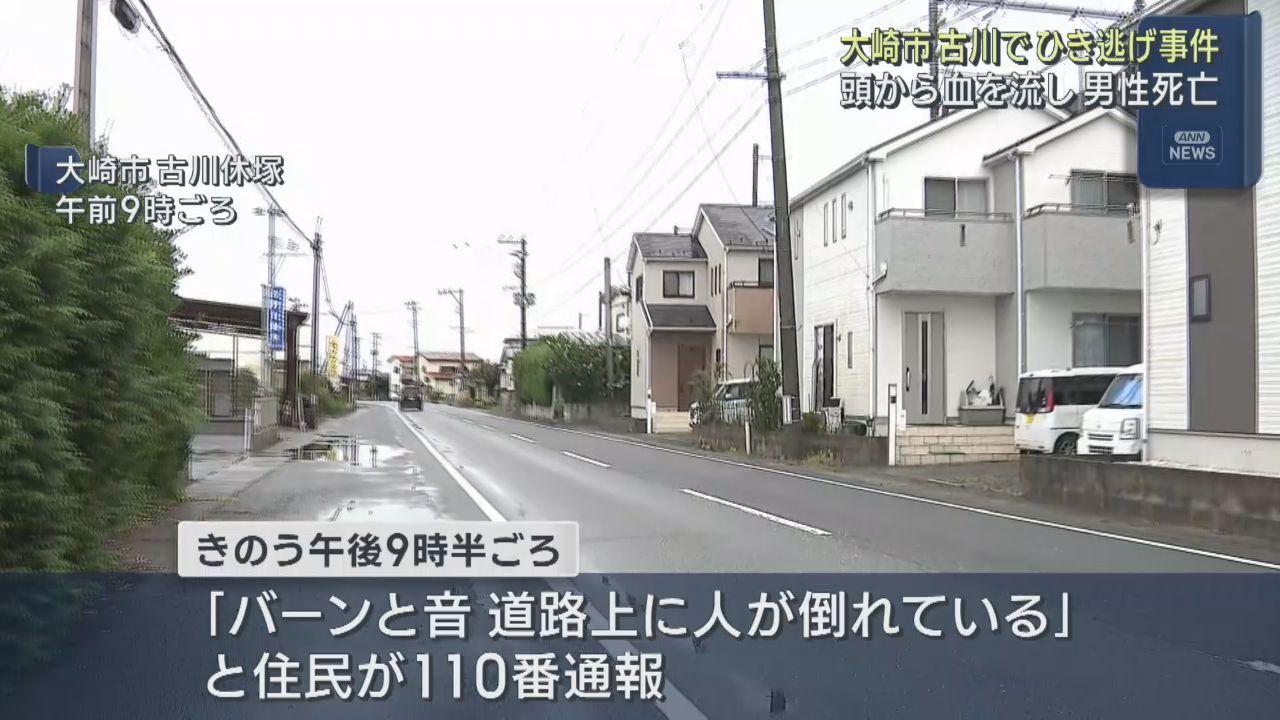 「バーンと音がした」道路に血を流した男性  死亡ひき逃げ事件で捜査　宮城・大崎市