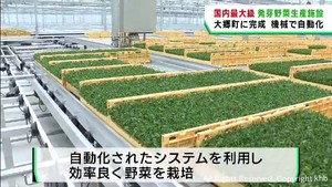 発芽野菜の国内最大級生産施設　宮城・大郷町に完成