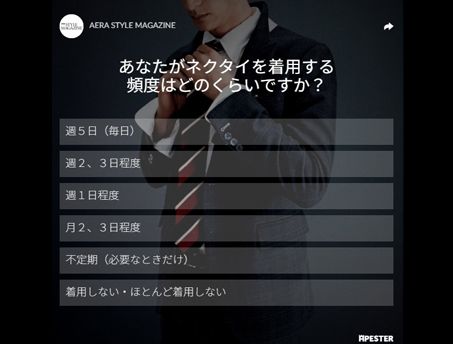 ビジネススタイル世論調査<br>あなたがネクタイを着用する頻度はどのくらいですか？