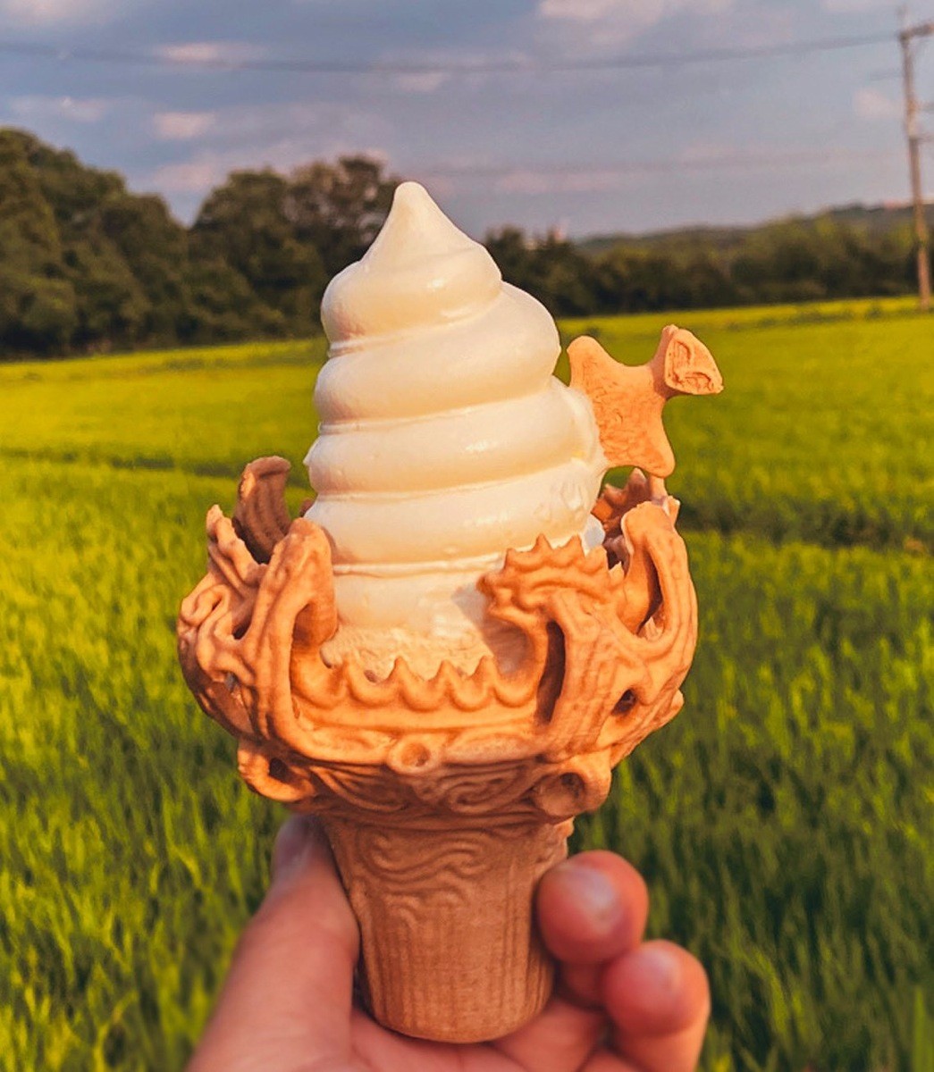 このソフトクリーム…縄文土器の上に盛られてる！？ 3Dデータから再現