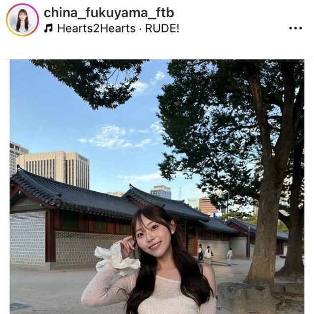 福山千奈アナウンサーのインスタグラム＠china_fukuyama_ftbより