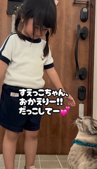 抱っこして～と甘える福くん（提供：＠2025.fuku.620さん）
