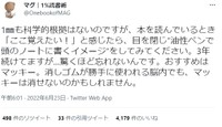 読書時のアドバイス。脳内でもマッキーは消せない！？ ※マグさんのTwitterより引用