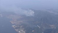 山火事の現場　24日午後4時半ごろ