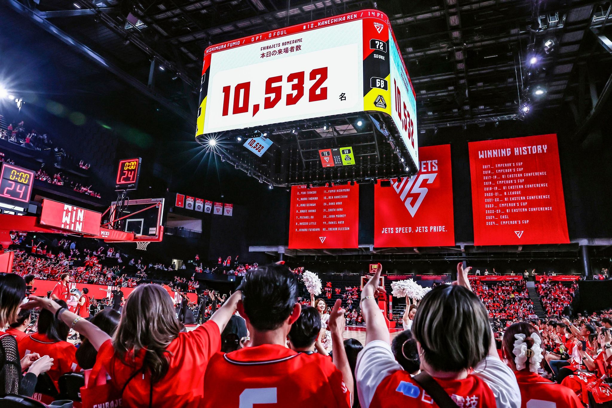 1万人を超えるファンが詰めかけた千葉ジェッツのホーム、船橋市のららアリーナ東京ベイ＝5月(ⓒB.LEAGUE)