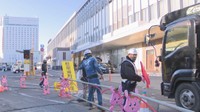 本格的な工事が始まったJR岡山駅の東口