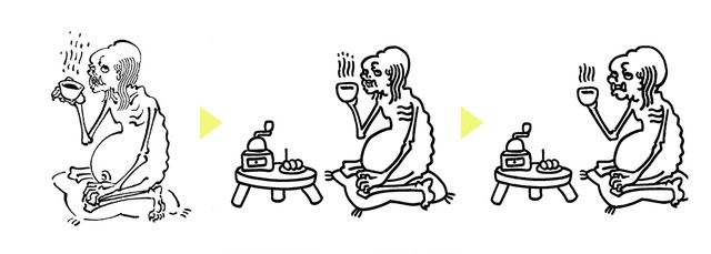 ふきんの図案はすべて書き下ろしオリジナルデザイン。一度原作タッチで描いた後、刺繍糸の太さを考慮しつつリデザインを重ねたそう（提供写真）