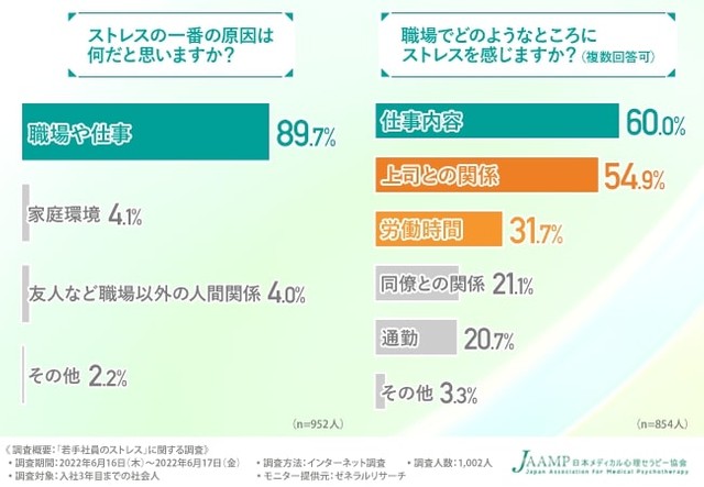 ストレスの原因／職場でどのようなところにストレスを感じますか？（提供画像）
