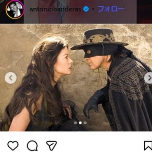 アントニオ・バンデラスのインスタグラム＠antoniobanderasより