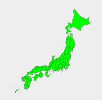 「鉄道or飛行機で東京都まで1本で行ける都道府県」（いつかいちくんさん提供）