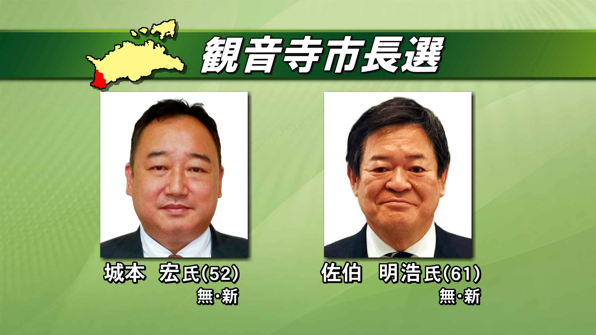 観音寺市長選に立候補している2人