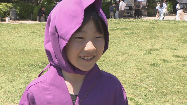 武将隊のお手伝いとして「烏城おしろあそび」に参加した旭さん