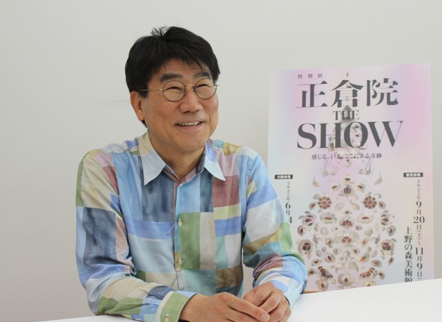 「正倉院 THE SHOW」について語る亀田誠治さん＝大阪市内（2025年4月18日撮影）