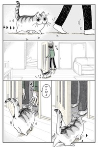 【漫画】「ドアをこじ開けるネコ」