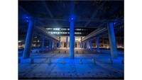 岡山県庁のライトアップの様子（2025年、提供：岡山県）