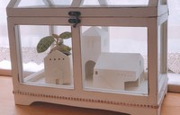 ガラスケースの中で、小さなおうちに植わった「木」を眺める様に植物鑑賞を楽しんで（画像提供：うさみ あやかさん）