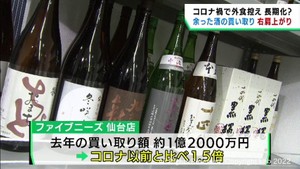 コロナ禍で飲食店などから余った酒類の買い取りが増加　再販売する仙台市の店舗
