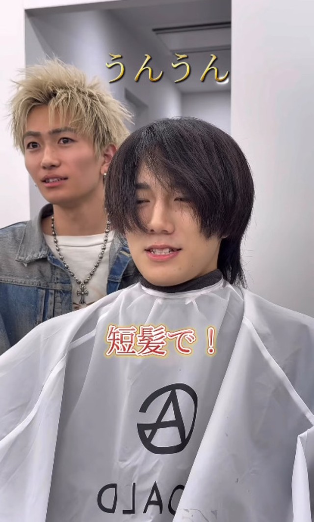 短髪を希望するお客さん／室井 聖也さん（@seiya.661_116z）提供