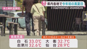 宮城県各地で今季初の真夏日　午前中から気温が上昇