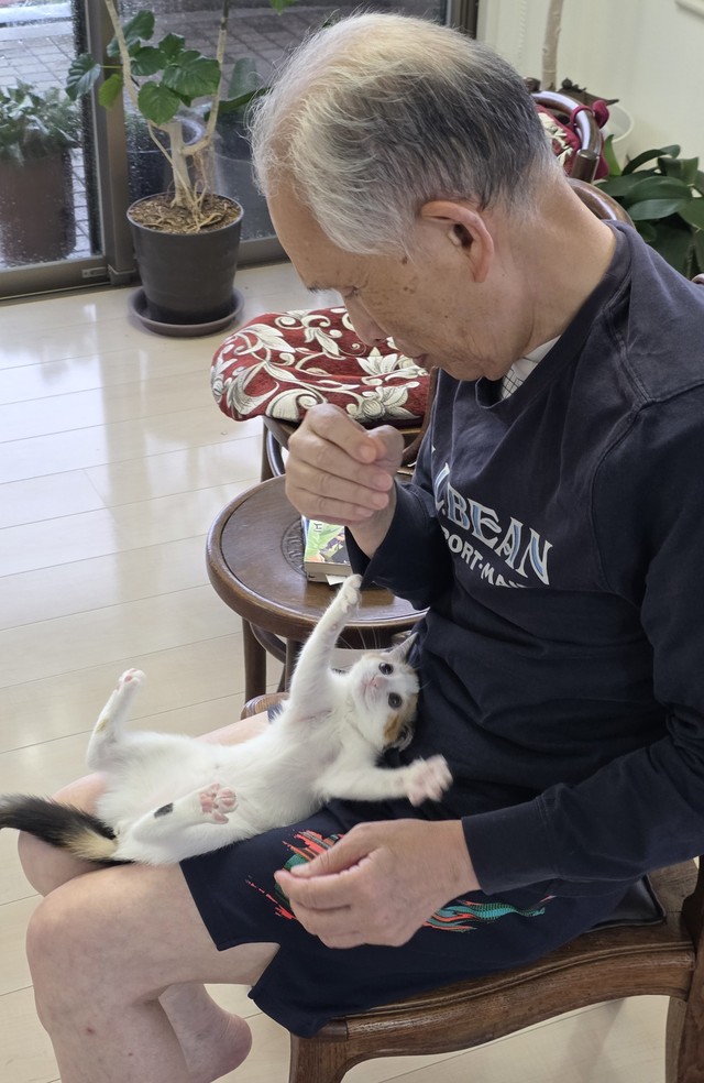 実は、父に懐いています（松屋夏輝さん提供）