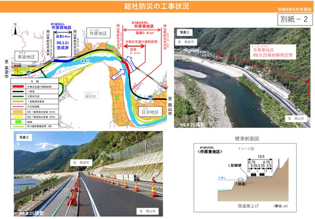 工事の状況（提供：岡山国道事務所）
