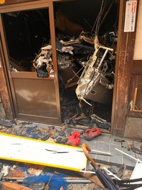 火災現場から猫をレスキュー（大阪さくらねこの会さん提供）