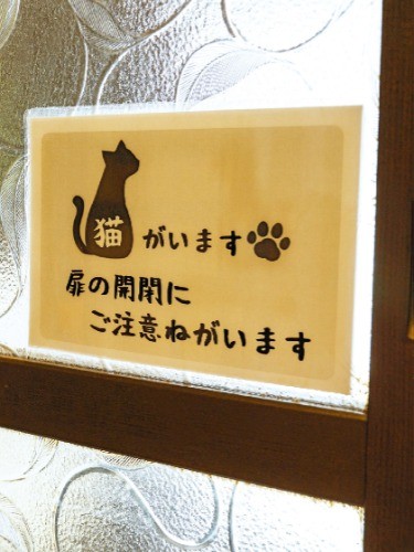 お店の2階が井上さん宅。ビビリの喜助も、たまにお店に姿を見せます