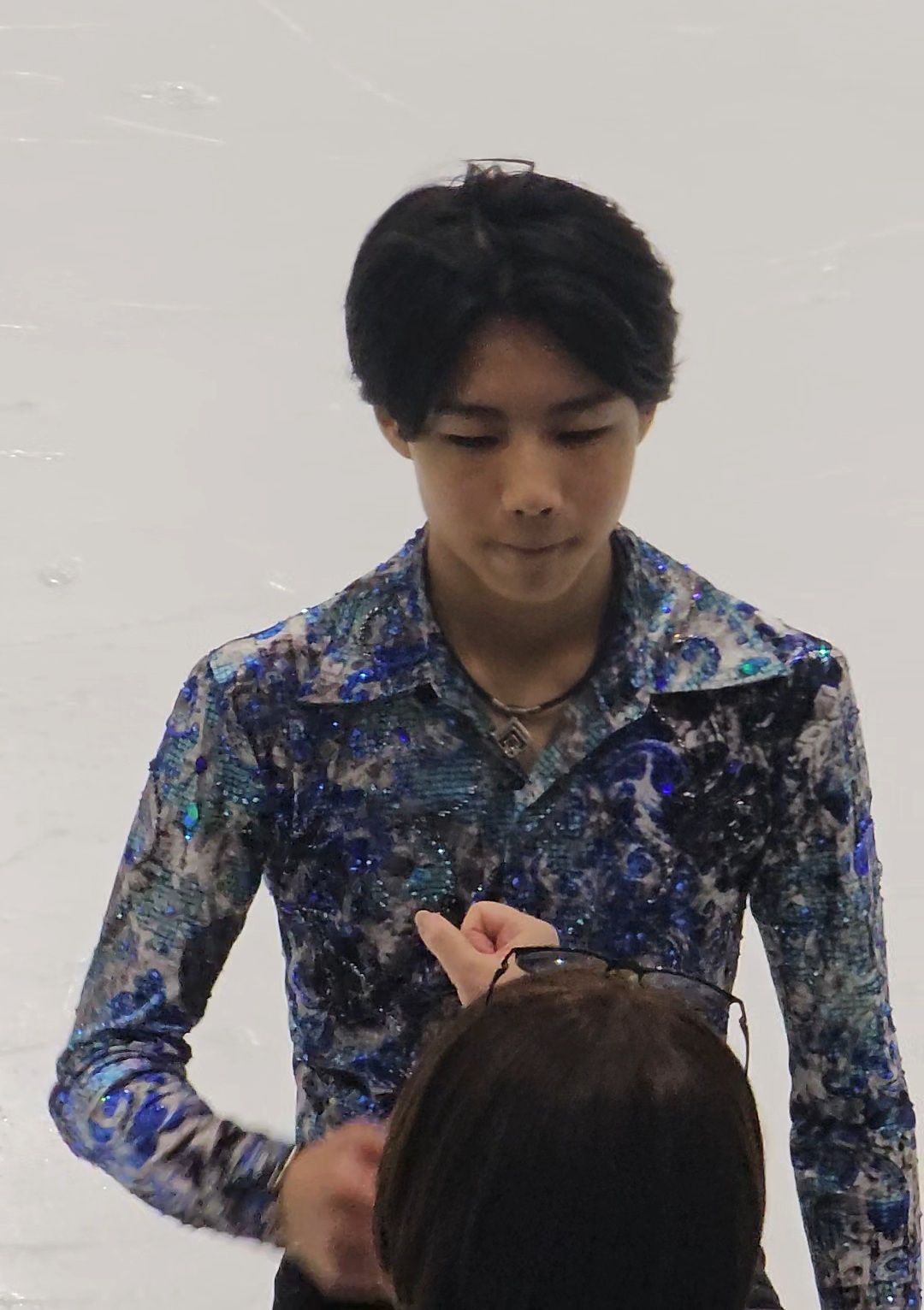 ジュニア男子SPの演技直前の西野