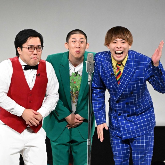 怪奇!YesどんぐりRPGの(左から)Yes!アキト、どんぐりたけし、サツマカワRPG