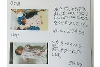 0カ月の頃から妹の赤ちゃんの成長をまとめた自由研究（画像提供：みやさん）
