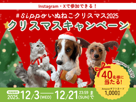 sippoいぬねこクリスマスキャンペーン開催　Amazonギフトカードプレゼント