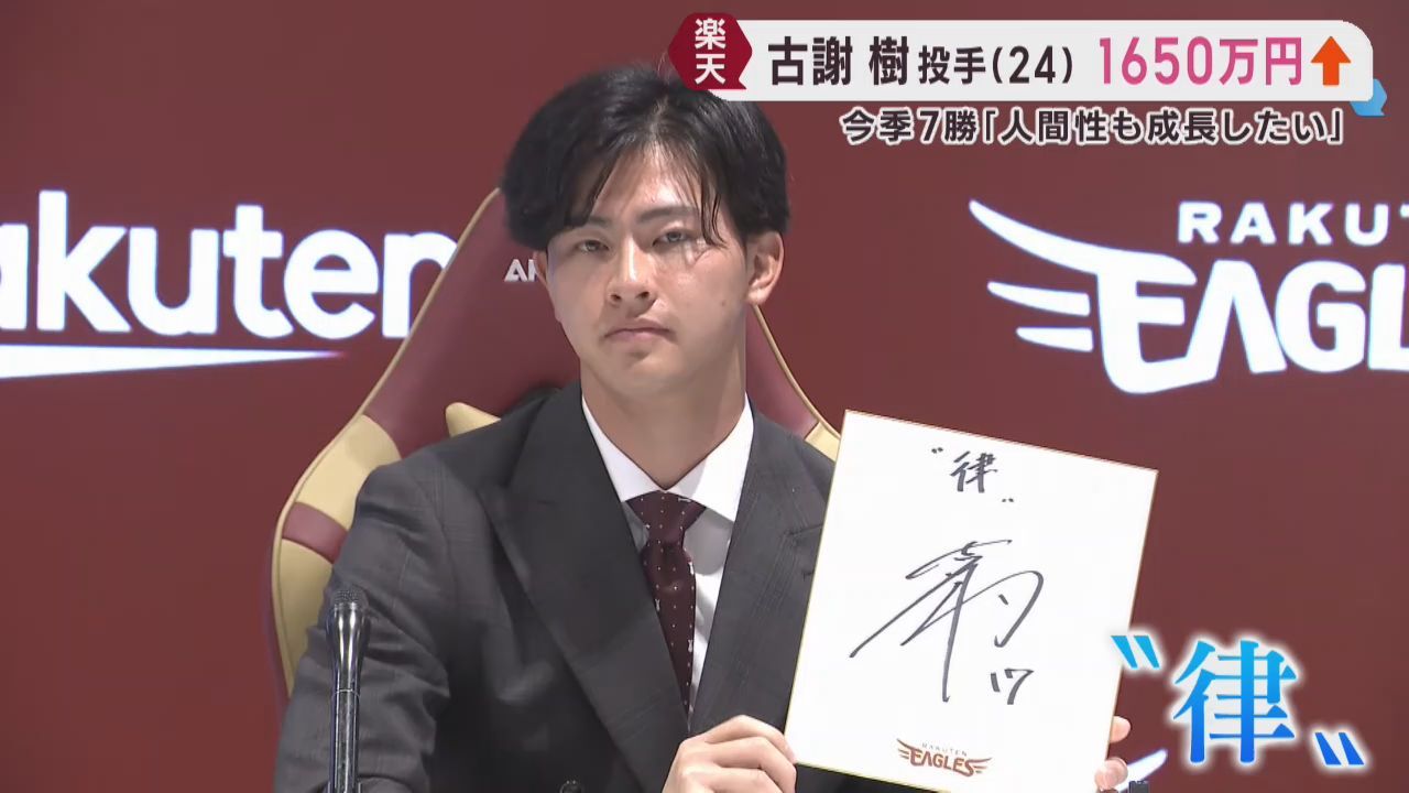 楽天イーグルス古謝投手　大幅アップで契約更改「人間性も成長したい」