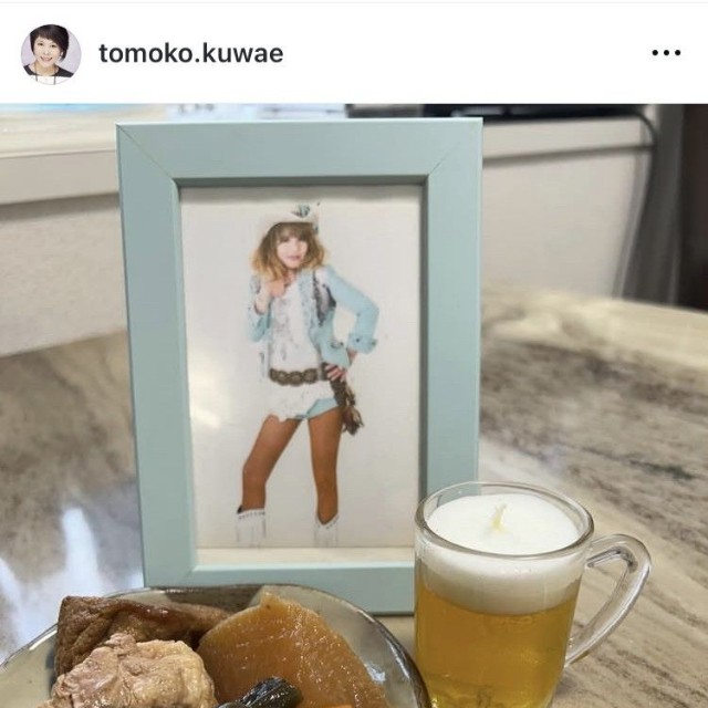 桑江知子インスタグラム＠tomoko.kuwaeより