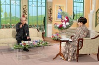 10日放送の「徹子の部屋」に出演する大和田獏（左）と司会の黒柳徹子＝テレビ朝日提供
