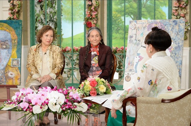 「徹子の部屋」　（右から） 黒柳徹子、浅野順子、キャシー中島＝テレビ朝日提供