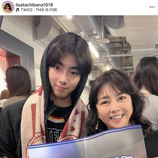 立花理佐さん（右）と息子で俳優の松永慎之介さん（立花さんの公式インスタグラムから）