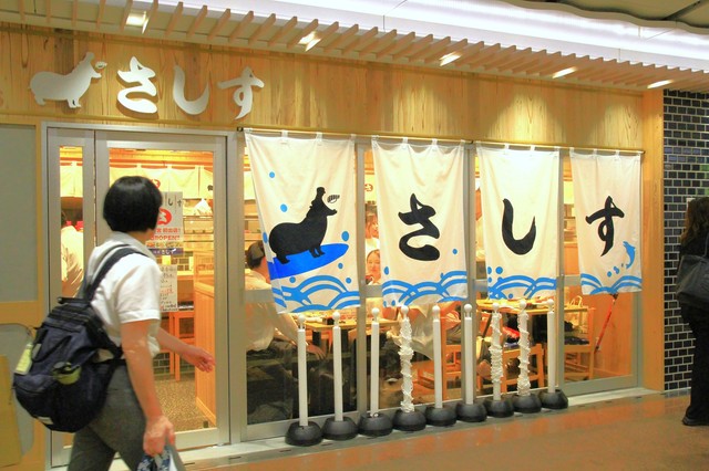 神戸・三宮の地下街「さんちか味ののれん街」に出店した「すし酒場さしす」＝いずれも神戸市中央区三宮町1