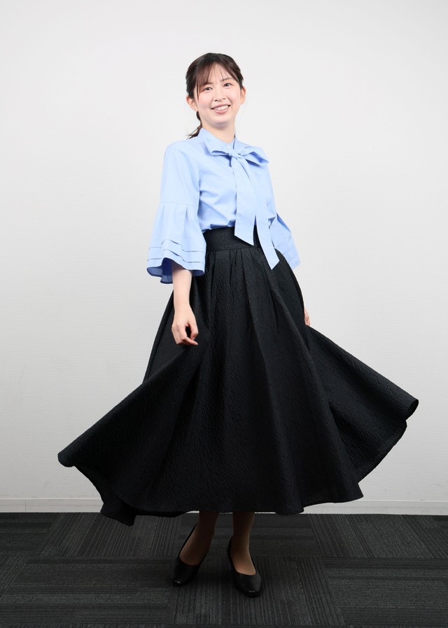 西尾桃アナウンサー（撮影・石井剣太郎）